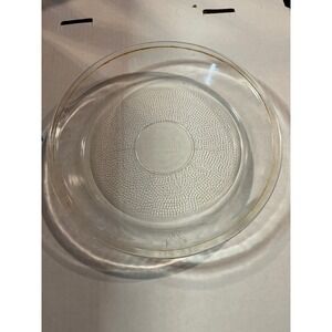 Glasbake 9 Inch Clear Glass Pie Plate Dish Pebbled Bottom Vintage USA Made